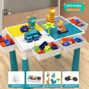 Multifunctional wooden table Learning play table set