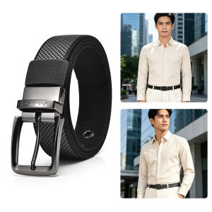 MENSPE Men Sports Belt Outdoor Belt Adjustable Belt Rotating Buckle Double-Sided Two-Color Nylon Belt Waistband Youth Sports Canvas Pant Belt Simple Nice Waistban