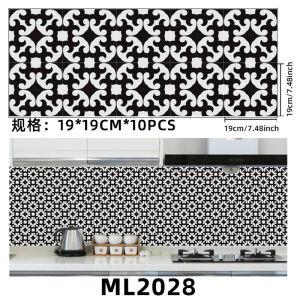 10pcs(19cmx19cm)Waterproof Wall Stickers Vintage Tile Stickers Self-adhesive Waterproof Wall Decals