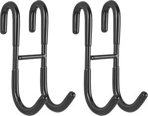 Simtive Shower Door Hooks (2-Pack) Towel Hooks for Bathroom Frameless Glass Shower Door Shower Squeegee Hooks Silver