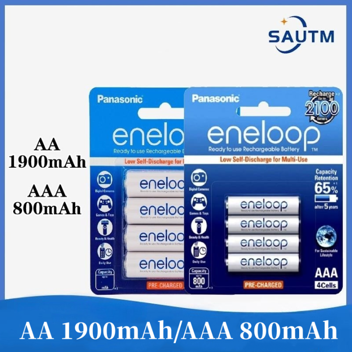 Eneloop AA 1900, AAA 800mAh 1.2V NI-MH Rechargeable Batteries Pre ...