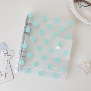 NAELIN Rộng 3 inch Bìa đựng tài liệu rời Họa tiết chấm bi Kích thước A5 Vỏ đựng bộ sưu tập photocard Di động Trong suốt rõ ràng Sổ tay ghi chép và sắp xếp Dành cho thẻ bài thần tượng Kpop
