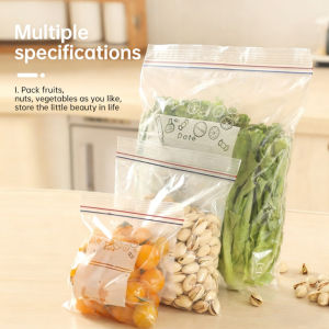 10/15/20pcs Reusable Food Storage Bags Food Grade Zip Lock Fresh Keeping Pouches Freezer Snack Bags