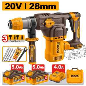 INGCO 20V 28MMØ CORDLESS ROTARY HAMMER DRILL | BRUSHLESS MOTOR | CRHLI202862 CRHLI20286