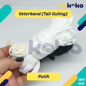 Tali Guling Veterban 1 cm Hitam dan Putih panjang 18 meter Tali seprei piterban Aksesoris jahit