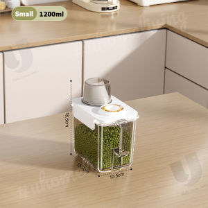 [SG Stock] Airtight Laundry Detergent Dispenser & Food Storage Box | Transparent Rice Grain Container with Measuring Cup