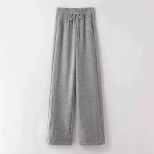 High Waist Comfortable Slim Narrow Version Drape Cloud Wide Leg Pants Ice Silk Elastic Waist