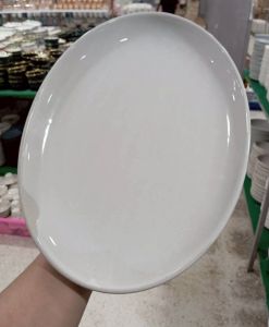 จานเซรามิก 13 นิ้ว ถาดเซรามิก ใบใหญ่ ใส่ปลาทอด สำหรับร้านอาหาร จานชามราคาถูกๆ เข้าไมโครเวฟได้