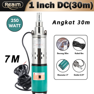 REAIM Pompa Celup Sumur Dalam Stainless Steel 0.75HP 550W - Kabel 25m Tahan Korosi