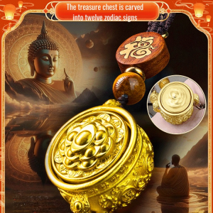 【Continuous good luck】Handmade treasure chest hanging key chain Zodiac Keychain Feng Shui Lucky Key Chain Wealth 2025蛇年 新款风水黄铜十二生肖聚宝盆 招财钥匙扣 招财摆件 可旋转铜质宝盆挂饰⭐READY STOCK⭐