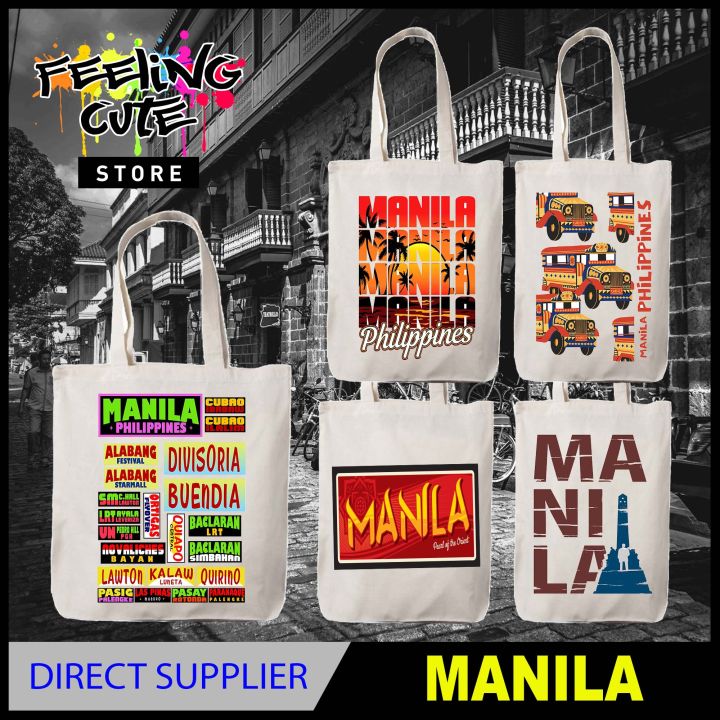MANILA Pilipinas Version 2 Design Tote bag Katsa Canvas High Quality