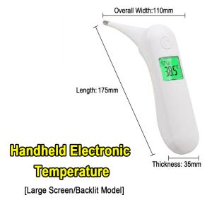 Handheld Digital Veterinary Electronic Thermometer Large Backlit Screen Farm Livestock Pig Animal
