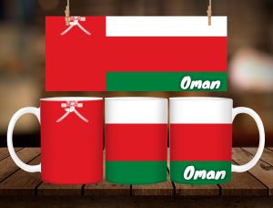 * 1 PC MUG WITH BOX * OMAN FLAG MUG DESIGN 11oz with BOX SOUVINER MUG