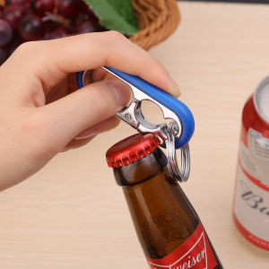Bottle Opener Keychain Men Buckle Stainless Steel Key Ring Pendant Outdoor Carabiner Climbing Keyfob Business Keychains Hook Accessories