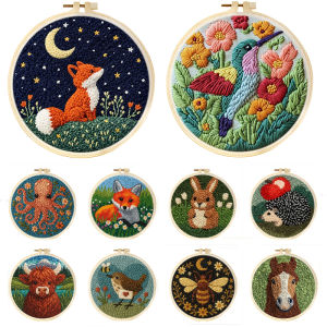 Punch Needle Embroidery Kit for Adults Beginners DIY Embroidery Frame Craft Supplies Rug Tufting Including Yarns Hoop Tools Art2026