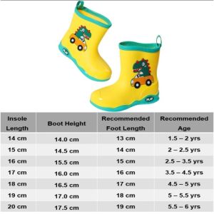 DAILYGO Cartoon Rain Boots For Kids Waterproof Non-Slip 2-7 Years Old Childrens Rain Boots Rubber Shoes