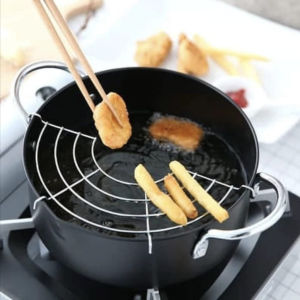 Panci Goreng Serbaguna Dengan Tirisan - Wajan Goreng Tiris Minyak - Multifryer Pot - Deep Fryer Enamel