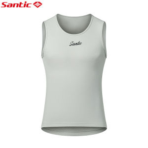 Santic Men Cycling Jersey Winter Thermal Fitness Seamless Sleeveless Sports Bike Underwear Tops