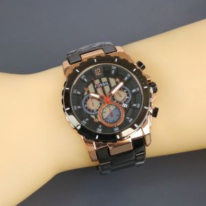 Box Exclusive Jam Tangan Fos Bulat VA-845NR / Jam Tangan Fashion Pria Tali Rantai Diameter 46 cm