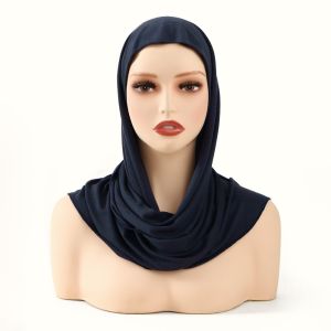 PRIMEPICKGLOBAL Modal Jersey Instant Hijab Solid Color Cotton Stretch Headscarf Classic Breathable Hijab Caps for Women