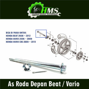 As Roda Depan Beat / Vario - As Tromol Fork Forek Depan + Mur Honda Beat Scoopy Spacy Vario Karbu