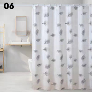 Bathroom Shower Curtains PEVA Waterproof Mildew Proof Thicken Bath Curtain with Hooks 180x200cm Shower Curtain