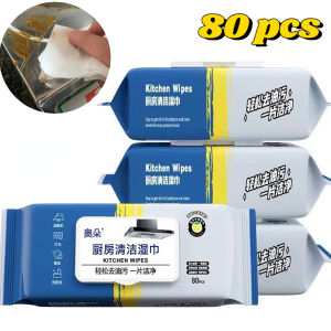 80pcs Kitchen Cleaning Wipes Multipurpose Dish Cleaning Scented Wipes Extra Large And Thick Disposable Decontamination And Oil Stains Cleaning Wipes Kitchen Towel Tissue Paper Range Hood And Stovetop Wipes