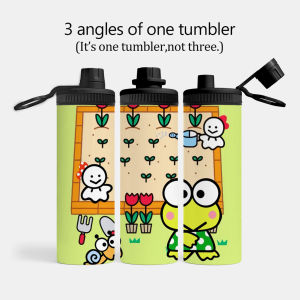 Keroppi Insulated Water Bottles Stainless Steel Wide Mouth Spout Lid 600ml Leakproof Double Wall Vacuum Insulated Sports Bottle Lightweight