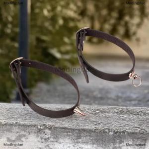 [COD] Modingdue 1Pair Ankle Belt Black Punk Leather Anklet Chain Women Foot Decor Accessories YK2 Jewelry Gifts