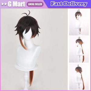 Zhongli Wigs Game Genshin Impact Zhongli Cosplay Wig 90cm Long Brown Gradient Wig Heat Resistant Hair Halloween Costume Wigs