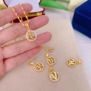 {loại 1} Dây chuyền mì xoắn kèm mặt chữ cái theo tên quà tặng ý nghĩa DXV.MC311