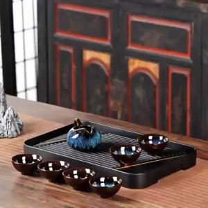 Kirilgu 8 Pcs Set Semi Automatic Tea Sets Chinese Ceramic Purple Clay Tea Set Tea Cup The Kung Fu Teapot Set Z5Q1T