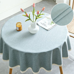 Round Tablecloth Waterproof Table Cloth Oil-Proof Spill-Proof Table Cover for Kitchen Parties Camping Picnic