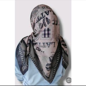 Hijab /Kerudung segi empat Terbaru Motif Cofee & Bunga PREMIUM QUALITY 2021