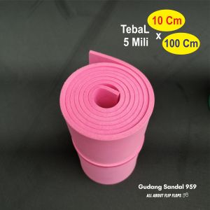 SPON ATI / BUSA ATI TEBAL 5 MILI PINK CREAM LEBAR 10 CM x PANJANG 100 CM DEKORASI PRAKARYA