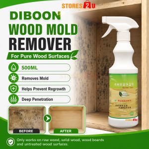 DIBOON Wood Mold Remover 500ml Mould Mildew Removal Spray for Pure Wood Raw Wood Solid Wood Furniture Wardrobe Cabinet Board