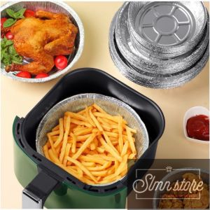 01 Khay Giấy Bạc 21cm Lót Nồi Chiên Không Dầu dĩa Đựng Thực Phẩm LD1-DiaBac22cm
