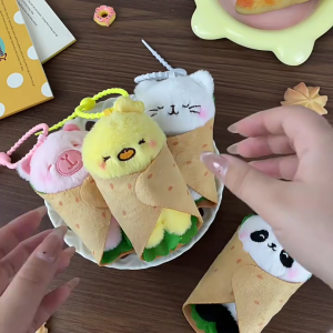 Anime Figure Pendant Plush Animal Doll Keychain Bag Charm Panda/Cats/Capybara Doll Keychain Backpack Hanging Ornaments