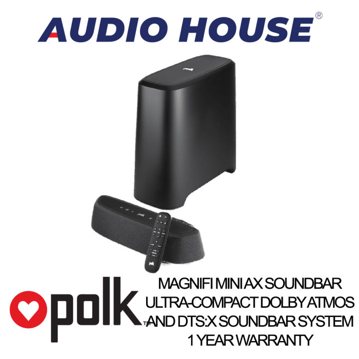 POLK MAGNIFI MINI AX SOUNDBAR DOLBY ATMOS AND DTSX