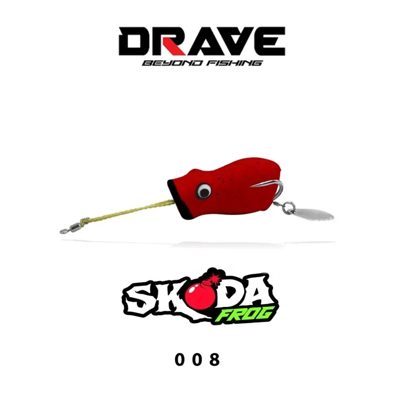 DRAVE Skoda Popper Frog Rubber Soft Lure Top Water Pop Snakehead Haruan  Toman Length - 40mm/Weight - 8g