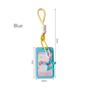 Kawaii Ins Star Acrylic Mobile Phone Shape 1 Inch Photocard Holder Card Wallet Idol Photo Holder Bag Pendant School Stationery