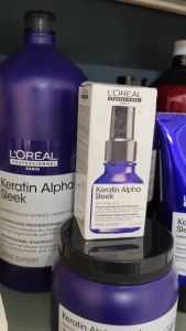 Dầu Gội Dưỡng Chất Xả Hấp Xịt Dưỡng L’Oréal Keratin Alpha Sleek Giúp Tóc Giảm Sơ Rối Và Bóng Mượt