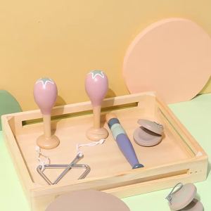 Kids Wooden Music instruments Set Toys Montessori Sensory Toys Sand Drum Hammer Instrument Percussion Preschool Educational Toys2026