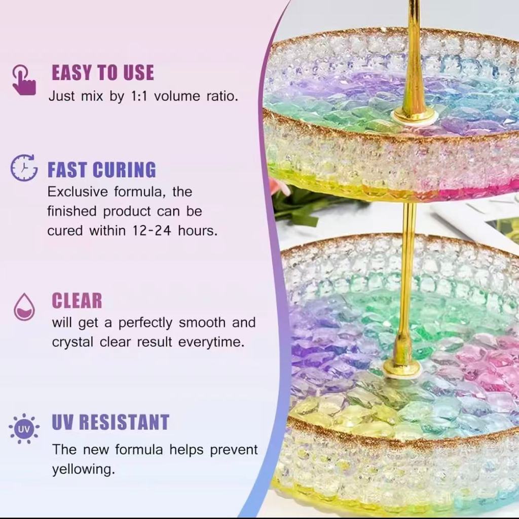 [COD]Clear Crystal Epoxy Resin Set 1:1 Ratio Jewelry Making Tabletops ...