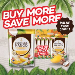 Siams Royal Coco Milk Mango มะม่วงเคลือบกะทิ 108g x 5 ถุง + ฟรี Coco Milk Mango 108g 1 ถุง