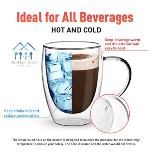 (250ML/350ML) Double Wall Insulated Glass Cup/Coffee Cup /Tea/Perfect for Cold or Hot Drinks Heat Resistant