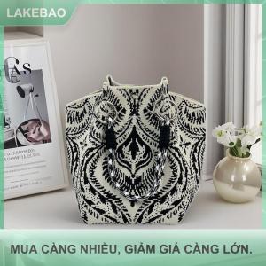【LAKEBAO】 Thời trang công suất lớn dệt kim túi xách giản dị di động đi lại Tote Túi vai duy nhất Túi đa năng hàng ngày Túi cầm tay