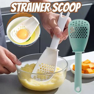 1Pcs 6-in-1 Multifunctional Cooking Spoon Kitchen Tool with Strainer Scoop Garlic Grinder Egg Beater