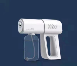 <Promotion> MD365 K5 /K5 PRO 380ML Sanitizer Spray Gun Wireless Atomizer Rechargeable Nano Sanitizer Spray Gun With Blue Light / Disinfectant Atomizer for Home / Office / Restaurants / Cafes / Facial Centre / Massage Centre / Shops