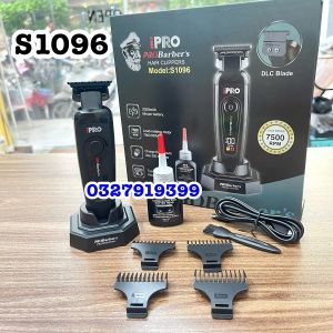 iPro Barber S1096 Tông đơ chấn viền siêu bén 7500 vòng pin lithium 2000mAh công suất cao 7500 vòng/phút giảm tiếng ồn hiệu quả